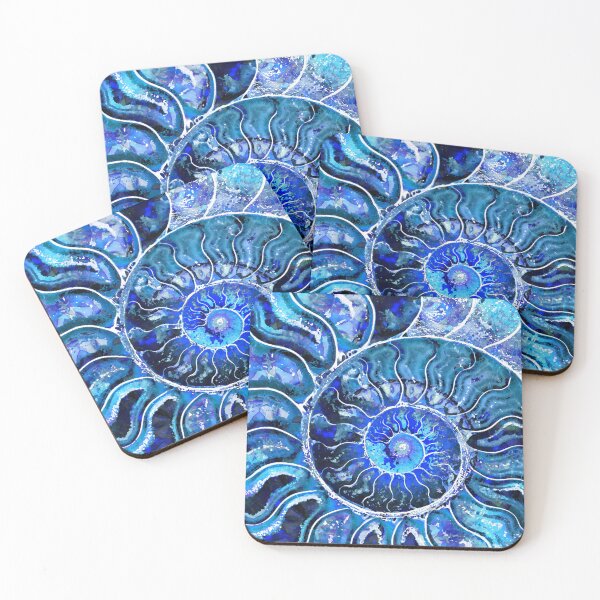 Item preview, Deep Blue Nautilus Shell Beach Art by Sharon Cummings designed and sold by Sharon Cummings Art.
