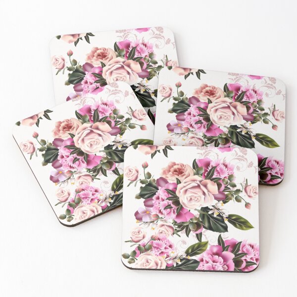 Item preview, Digital Pastel Pink Roses with Peony Floral Design designed and sold by WearWolfDesigns.
