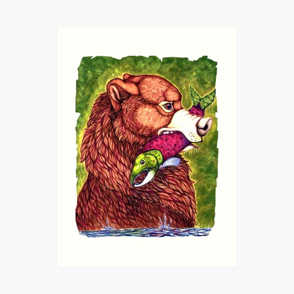 Salmon Fishing Art Print