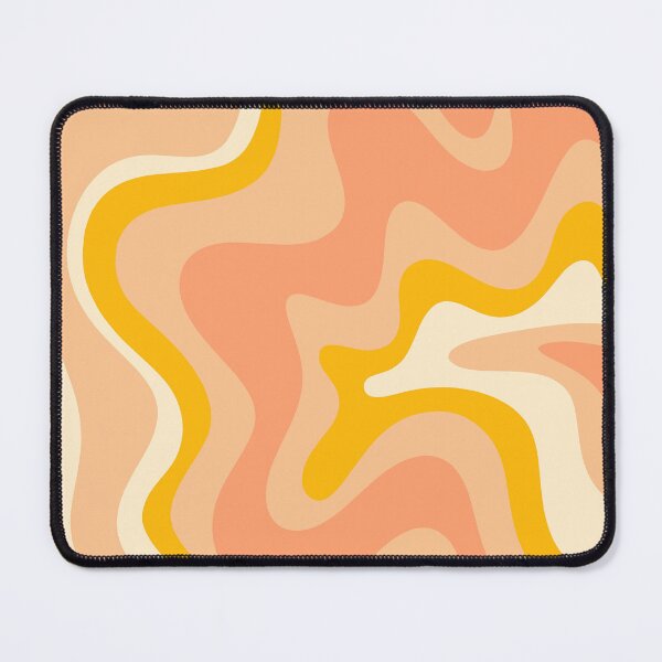 Item preview, Retro Liquid Swirl Abstract Pattern in Warm Mustard Yellow and Peach Blush Tones designed and sold by kierkegaard.