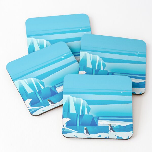 Item preview, Polar bear and penguins on the glacier designed and sold by AlexSin.