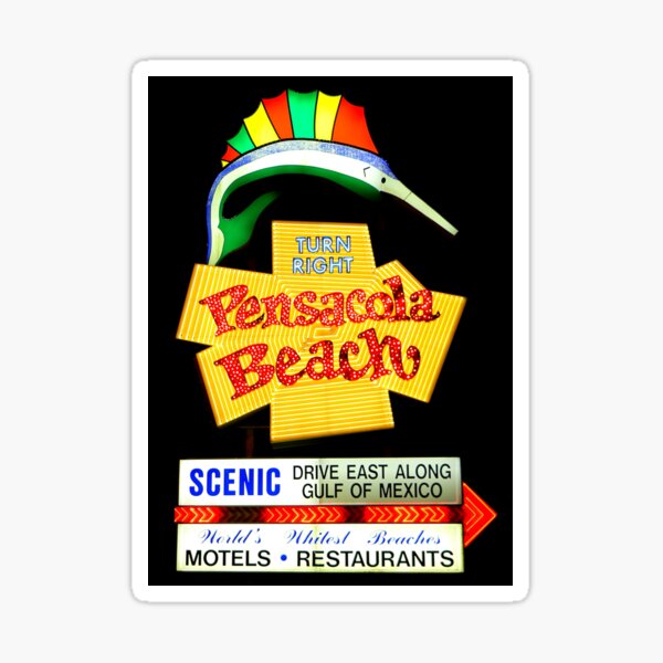 Pensacola Beach Turn Right Sticker