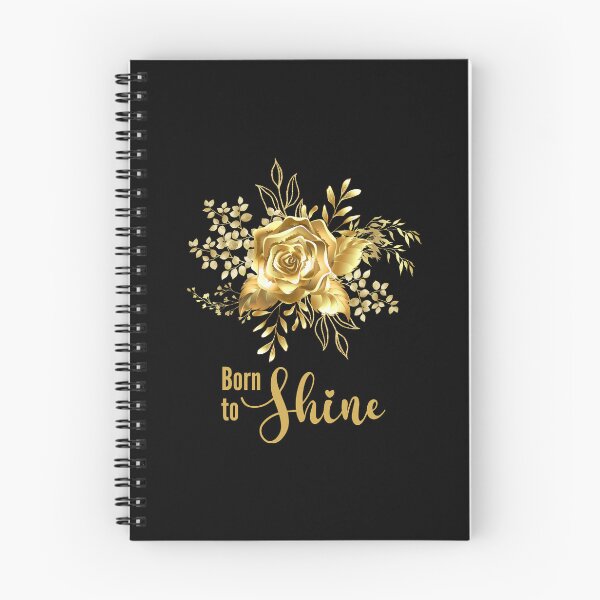 Item preview, Born to Shine Motivational Slogan | Black & Gold Rose Golden Floral and Glamour Design designed and sold by AurayaStudio.