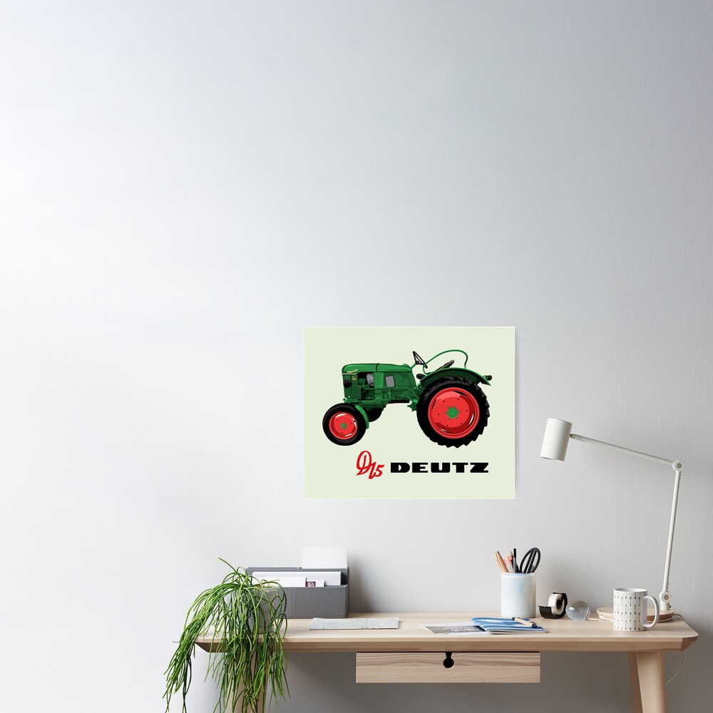 Vintage tractor D15 Deutz illustration Poster by softpixel
