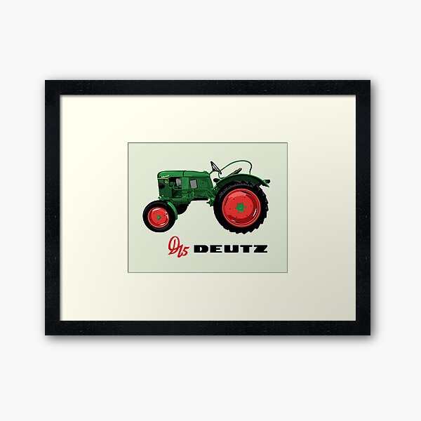 Vintage tractor D15 Deutz illustration Framed Art Print by softpixel