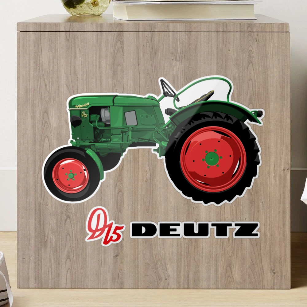 Kunstdruck mit Oldtimer Traktor D15 Deutz Illustration von softpixel