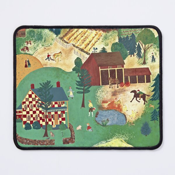 Item preview, Primitive Naïve Folk Art Countryside Farm Scene  designed and sold by StudioTina.