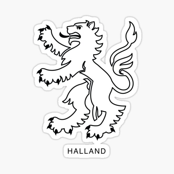 Item preview, Livid Silver Lion, the Crest of Halland, Sweden, Black Print (Svenska Landskap) designed and sold by Landskapsbutiken .com.