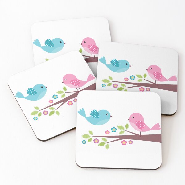 Item preview, Cute Pink and Blue Birds designed and sold by StudioShine.
