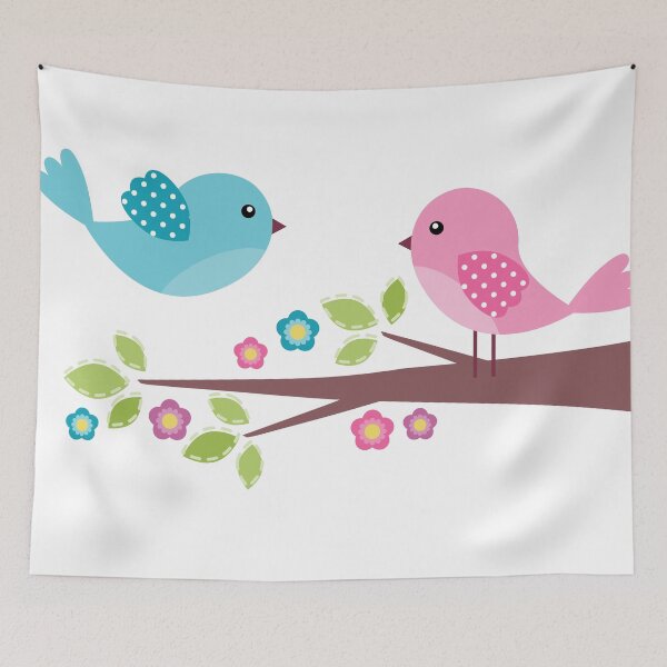 Item preview, Cute Pink and Blue Birds designed and sold by StudioShine.