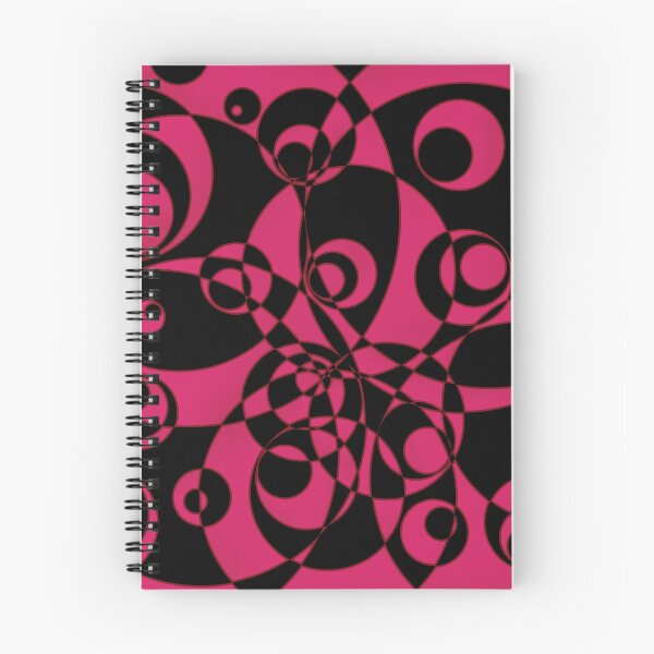 Item preview, Psychedelic Circle Geometry - Black and pink pattern designed and sold by Lina Abu Rezeq.