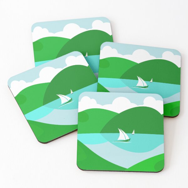Item preview, Hills Lake Sailing Boats Summer Day Landscape designed and sold by Anna Lemos.