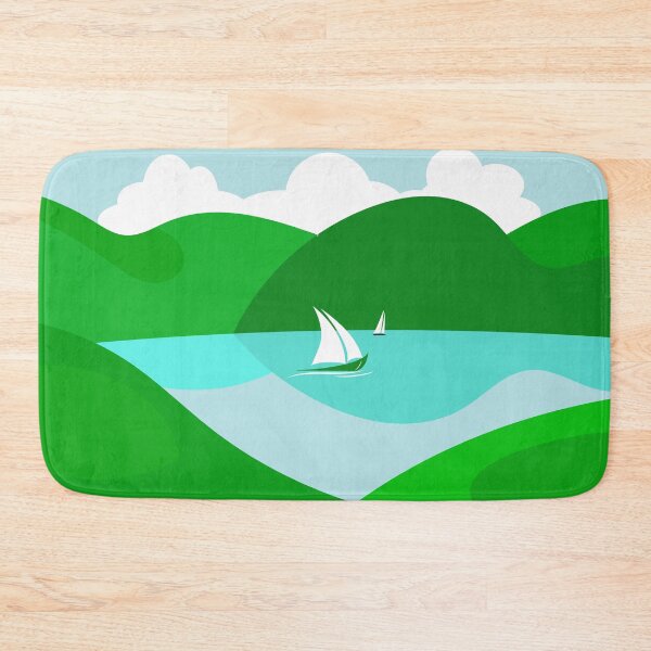 Item preview, Hills Lake Sailing Boats Summer Day Landscape designed and sold by Anna Lemos.
