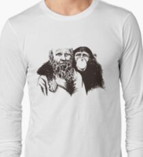 Charles Darwin Portrait T-shirt Atheist Tee Evolution Long Sleeve T-Shirt