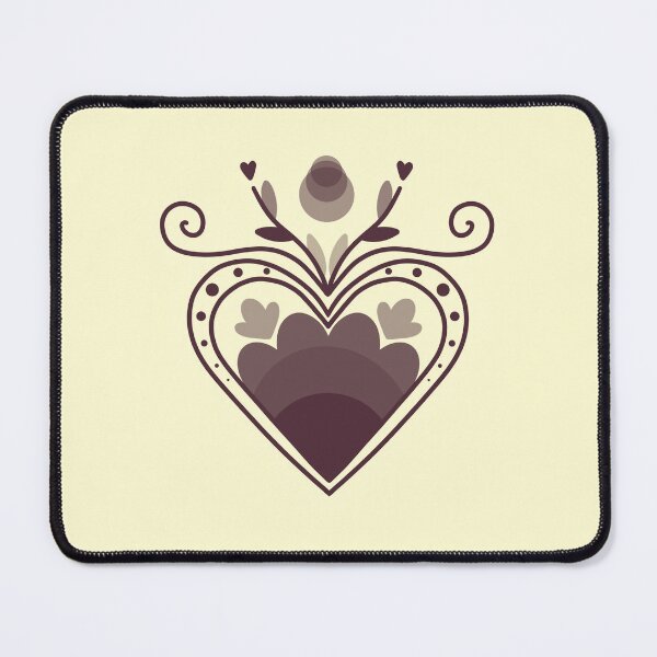 Item preview, Ornamental Heart in Brown and Beige Deer Like Retro Vintage Symmetrical designed and sold by marie-inks.