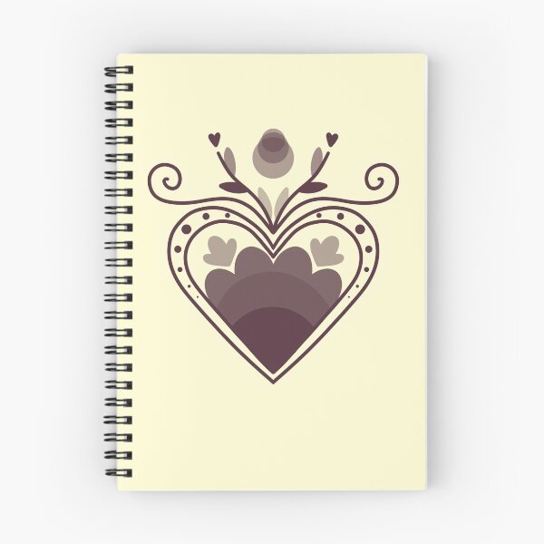 Item preview, Ornamental Heart in Brown and Beige Deer Like Retro Vintage Symmetrical designed and sold by marie-inks.