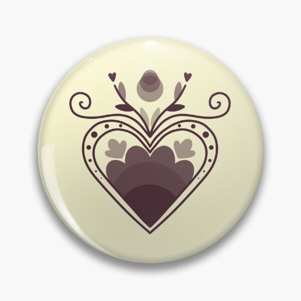 Item preview, Ornamental Heart in Brown and Beige Deer Like Retro Vintage Symmetrical designed and sold by marie-inks.