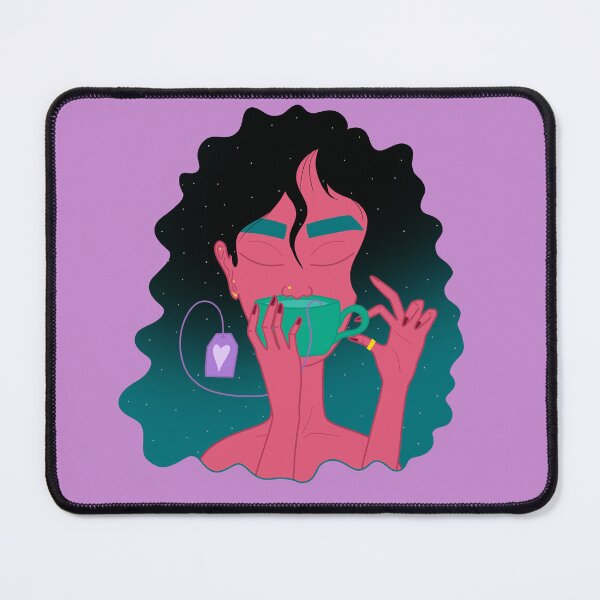 Item preview, Tea Lover with Space Green Hair Cup of Tea and a Ring designed and sold by marie-inks.