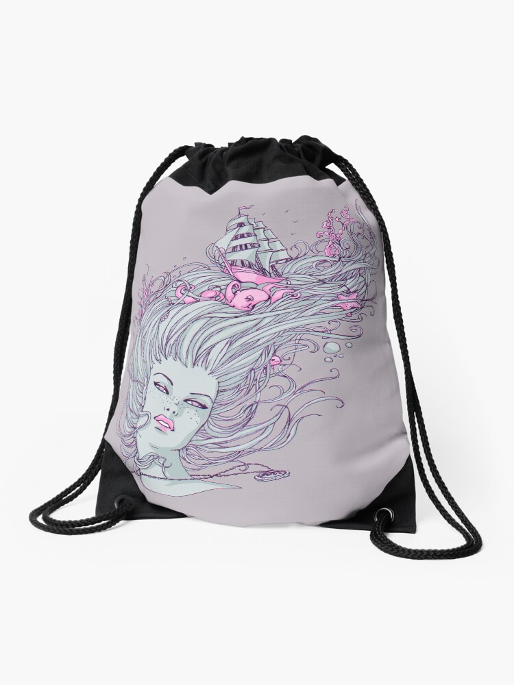 Thumbnail 1 of 3, Drawstring Bag, I Long for the Freedom of the Sea designed and sold by LilyM.