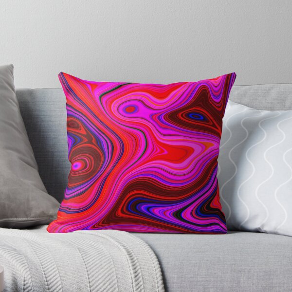 Rose Quartz Swirl Marble Abstract Art Throw Pillow