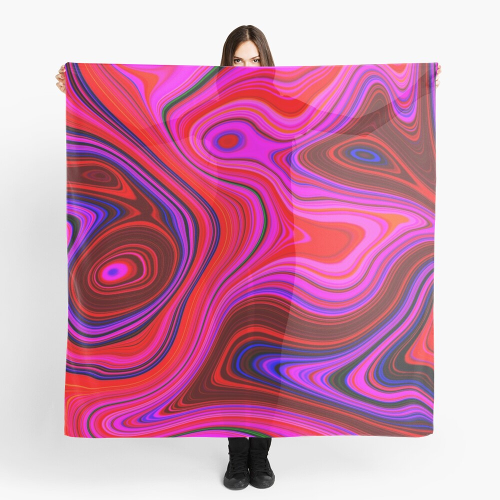 Rose Quartz Swirl Marble Abstract Art Scarf