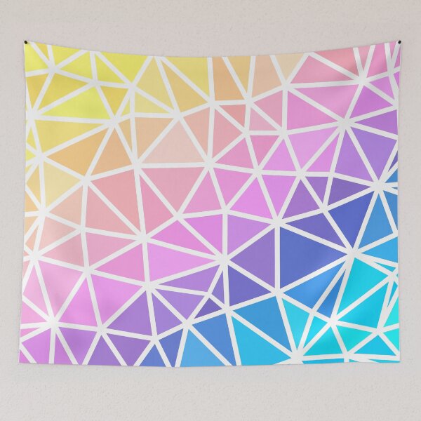 Artikelvorschau, Goldenes Gelb, Violett und Aqua Abstract Thick Wireframe geometrisches Design entworfen und verkauft von patternsoup.
