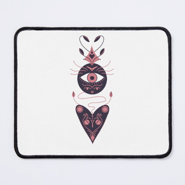 Item preview, Ornamental Eye of Providence In Pink and Dark Purple with Plants designed and sold by marie-inks.