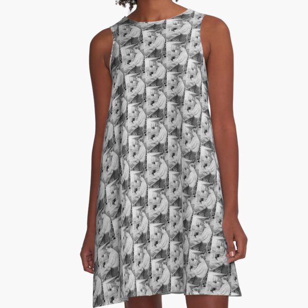 Chef - drawing charcoal by Avril Thomas A-Line Dress