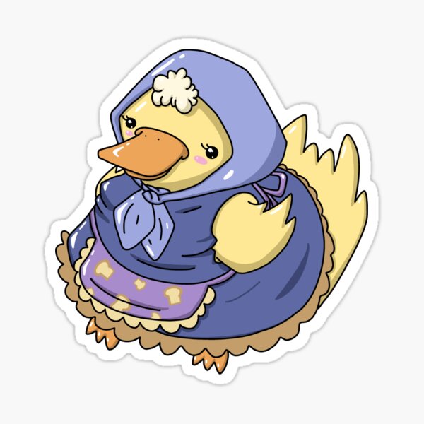 cute duck with clothes cute bread apron cottagecore  Sticker