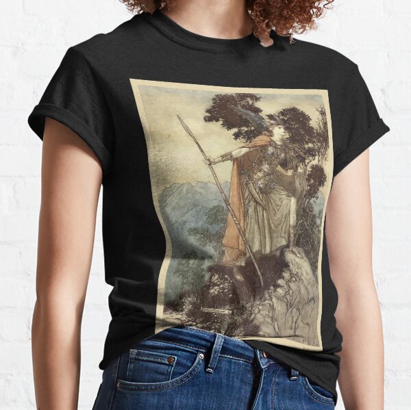 The Rhinegold & The Valkyrie by Richard Wagner art Arthur Rackham 1910 0209 Brunnhilde Classic T-Shirt