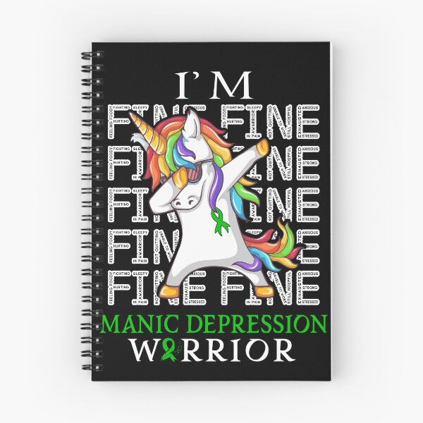 Item preview, Unicorn Manic Depression Warrior I'm Fine Manic Depression Awareness designed and sold by Hatjar.
