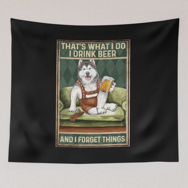 Item preview, husky dog dad drink beer funny quotes father day designed and sold by Douglafa.