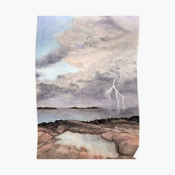 Tide Pool Storm Poster For Sale By Skye Studio Redbubble