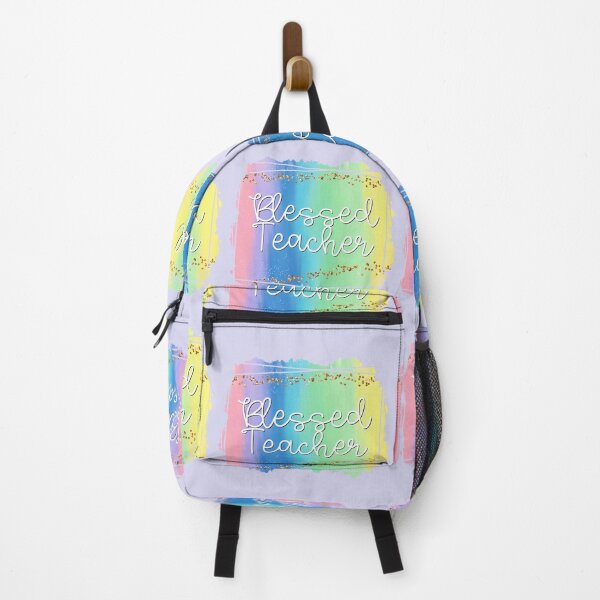 Item preview, Blessed Teacher peace love teaching vibes rainbow pastel colors passionate loving inspiring cheetah print middle school preschool kindergarten 8th grade Graduation 2022 high school grad 2022 designed and sold by BePosh.
