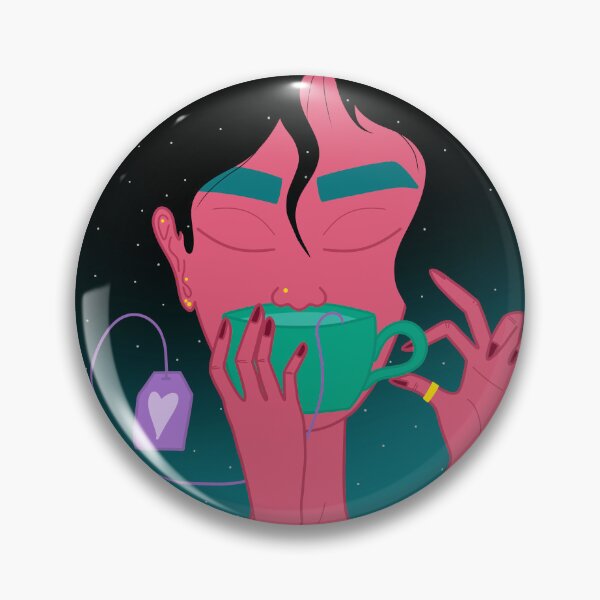 Item preview, Tea Lover with Space Green Hair Cup of Tea and a Ring designed and sold by marie-inks.