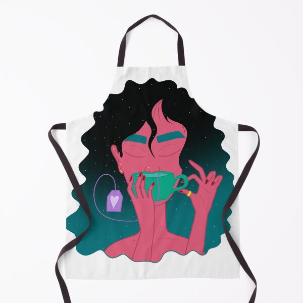 Item preview, Tea Lover with Space Green Hair Cup of Tea and a Ring designed and sold by marie-inks.