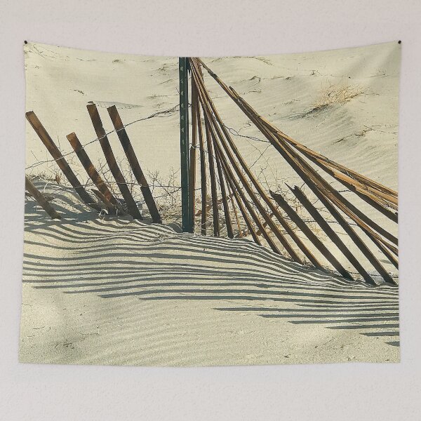 Item preview, Captivating Sand With Weathered Fence Minimalist Art Photo designed and sold by DEC02.