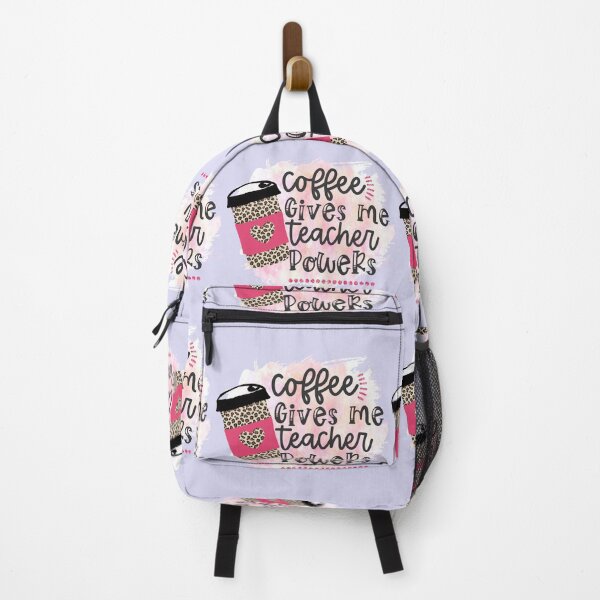 Item preview, Coffee gives me teacher power Teacher  love teaching vibes rainbow pastel colors passionate loving inspiring Leopard print middle school 2022 high school grad 2022 designed and sold by BePosh.