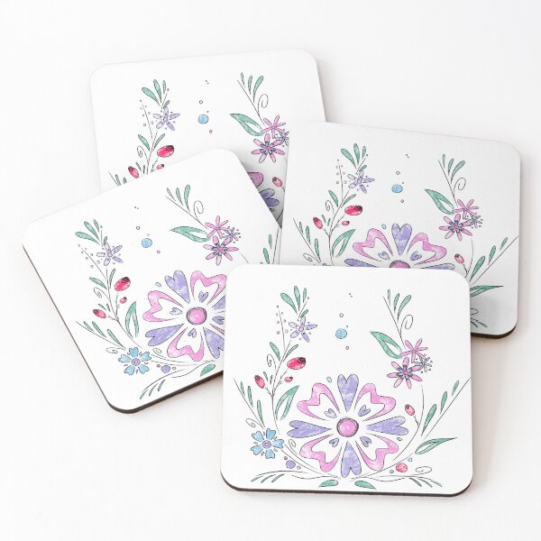 Item preview, Boho folklore flowers sketchy ink cute  designed and sold by marie-inks.