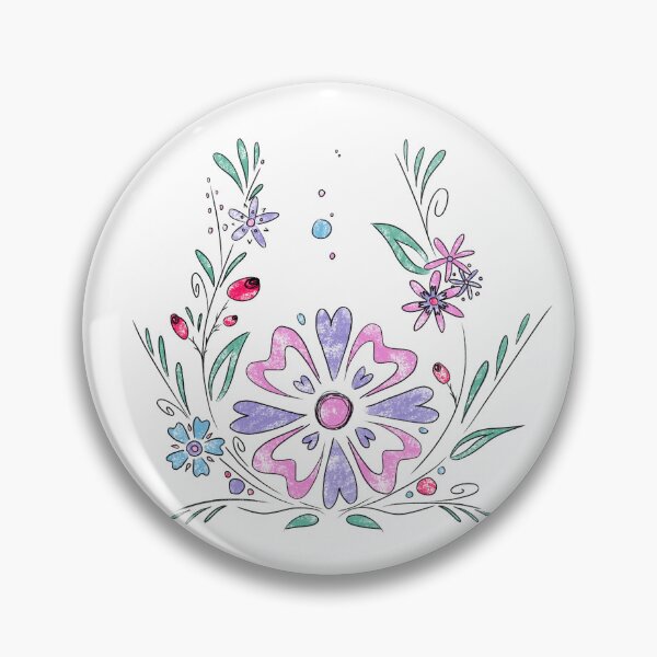 Item preview, Boho folklore flowers sketchy ink cute  designed and sold by marie-inks.