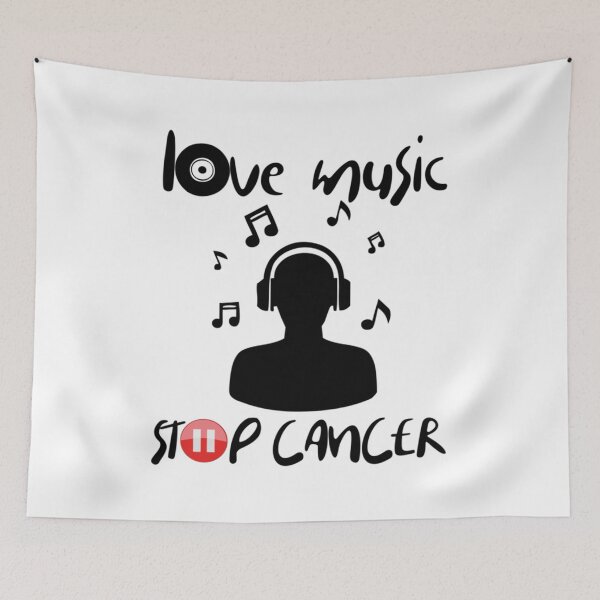 Item preview, Love music stop cancer designed and sold by ArthurTheate.