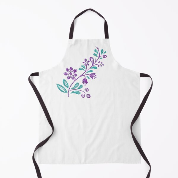 Item preview, Boho folklore flowers purple and mint sketchy ink bohemian designed and sold by marie-inks.