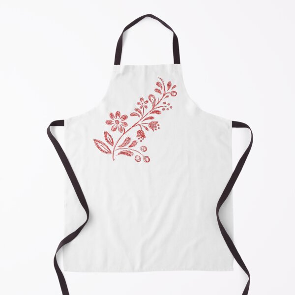 Item preview, Boho folklore flowers sketchy ink red designed and sold by marie-inks.