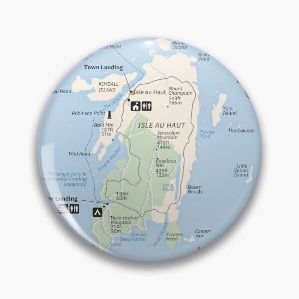 Item preview, Acadia National Park Isle au Haut map designed and sold by rocklegends99.
