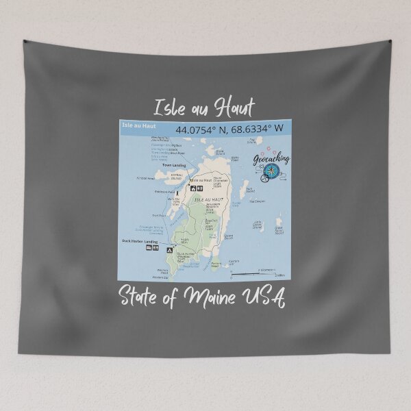 Item preview, Acadia National Park Isle au Haut map designed and sold by rocklegends99.