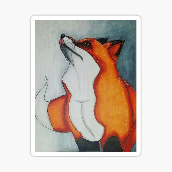 Fox in the Snow Sticker