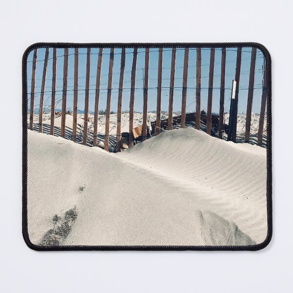 Item preview, Wind-Sculpted Sand Hills With Fence Minimalist Art Photo designed and sold by DEC02.