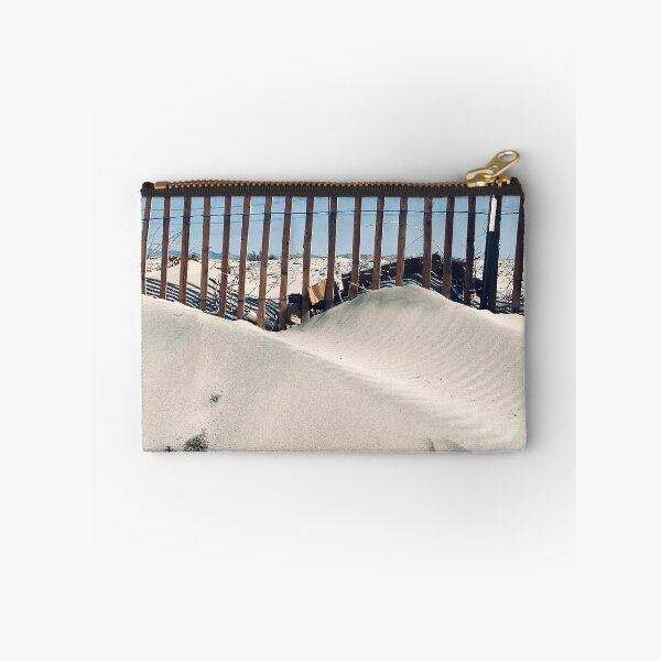 Item preview, Wind-Sculpted Sand Hills With Fence Minimalist Art Photo designed and sold by DEC02.