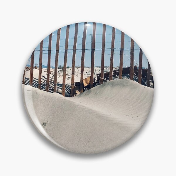 Item preview, Wind-Sculpted Sand Hills With Fence Minimalist Art Photo designed and sold by DEC02.