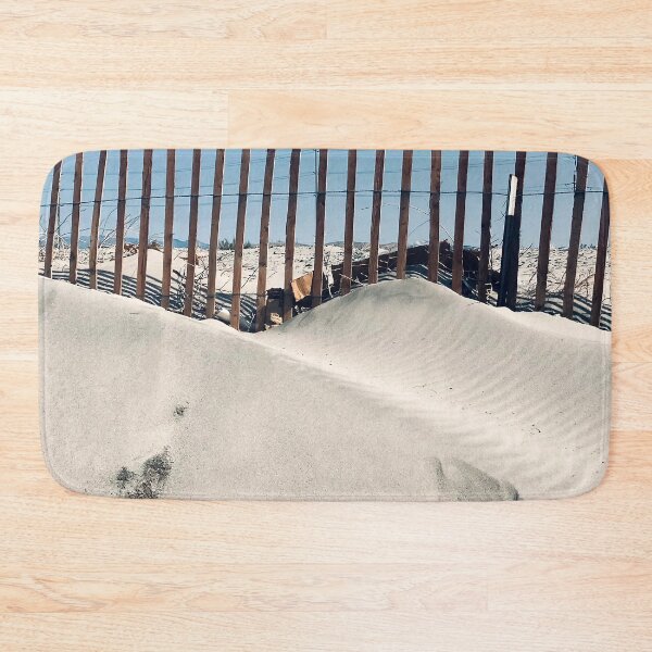 Item preview, Wind-Sculpted Sand Hills With Fence Minimalist Art Photo designed and sold by DEC02.